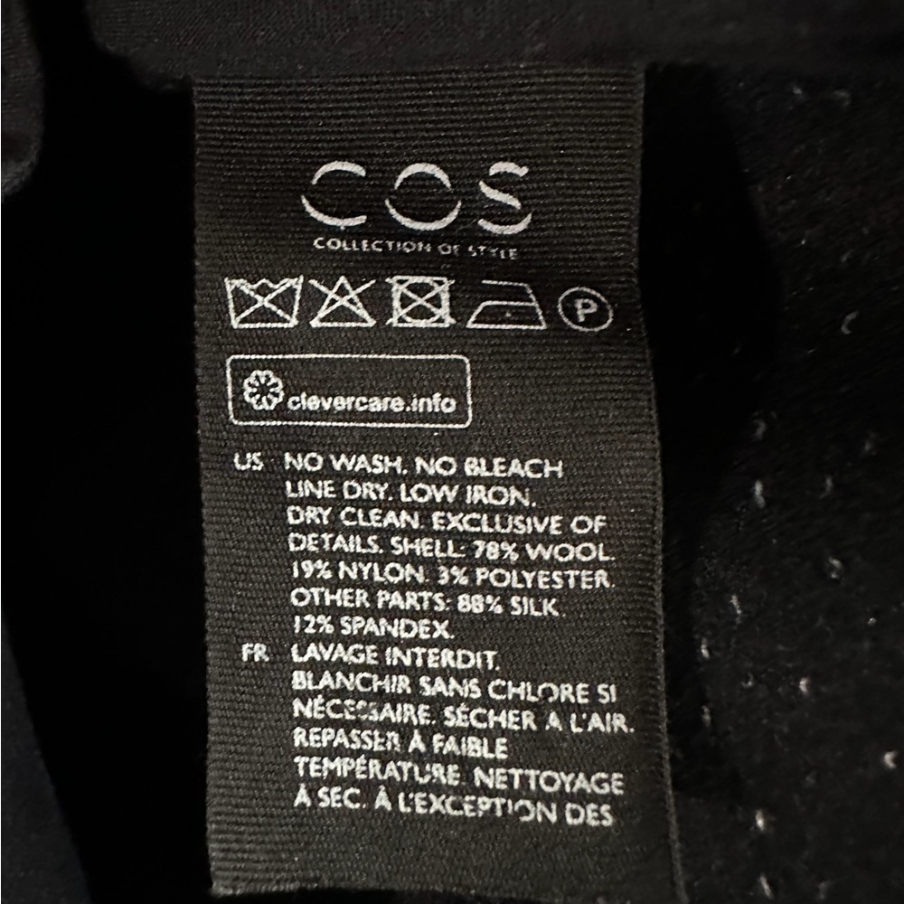 COS Black Long Sleeve Dress with Sheer Detail - Picture 12 of 13